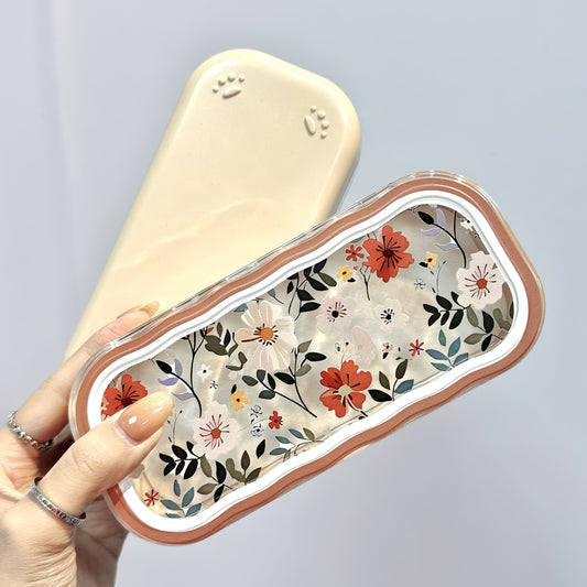 Fashionable full screen floral high value glasses case with transparent, portable, anti-pressure features for both men and women. Perfect for storing retro and myopia glasses.