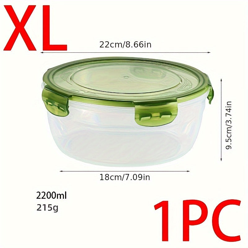 Set of 4 Storage Boxes, Contemporary Round Style for Fresh Food Storage, Convenient and Portable Containers for Refrigerator and Microwave Use, Perfect for Picnics, Camping, Back to School Supplies.