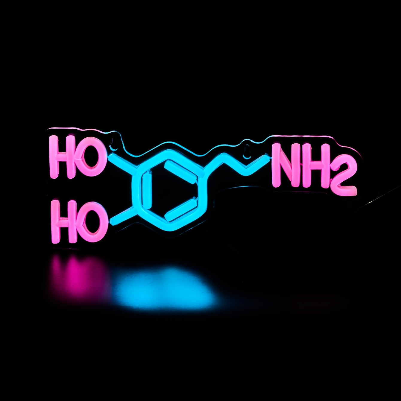 Dopamine Symbol back plate neon light for walls. Perfect for parties, bedrooms, game rooms, sports festivals, and gifts. Powered by USB.