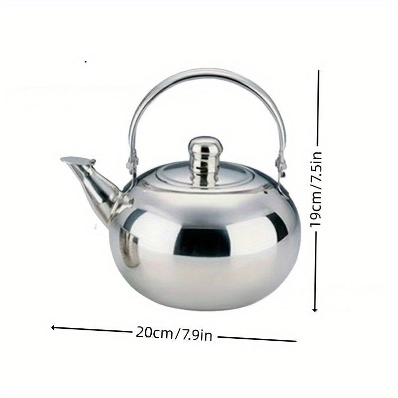 Stainless Steel Stovetop Tea Kettle with Infuser, 1.5L Capacity - Perfect for Brewing Tea Leaves, Coffee, and Green Tea. Great for Camping, Picnics, Home, Office, and Travel. Includes Filter, No Electricity Required. Built to Last.