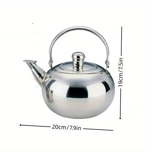 Stainless Steel Stovetop Tea Kettle with Infuser, 1.5L Capacity - Perfect for Brewing Tea Leaves, Coffee, and Green Tea. Great for Camping, Picnics, Home, Office, and Travel. Includes Filter, No Electricity Required. Built to Last.