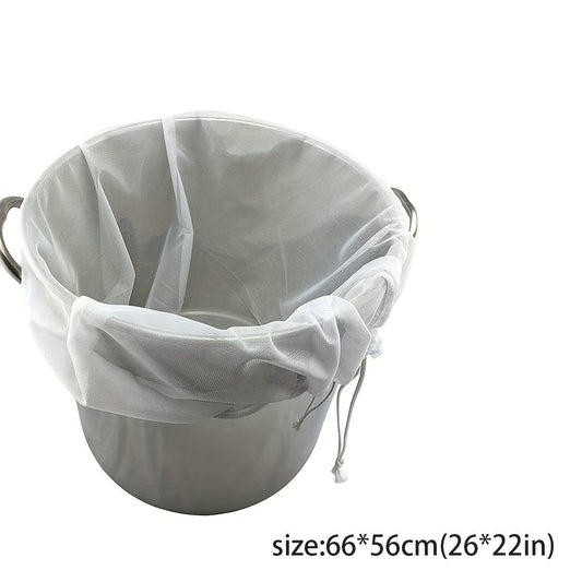 Large capacity filter bag measuring 66.04x55.88 cm, designed for home brewers to use for filtering beer and soy milk. Reusable and convenient.