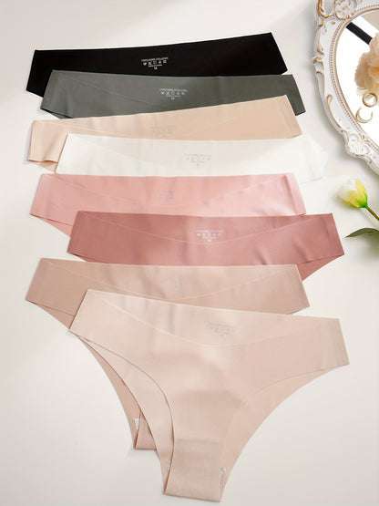 Set of 8 comfortable seamless bikini panties for women