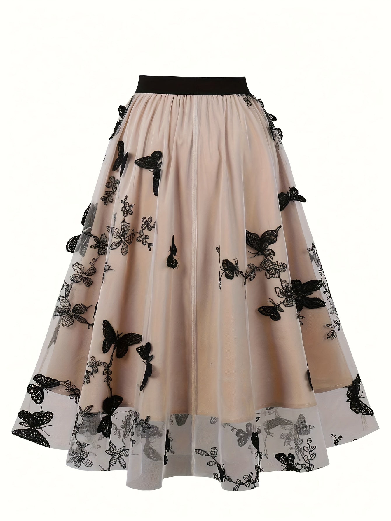 Butterfly Print High Waist Pleated Skirt for Spring & Summer, Women's Clothing