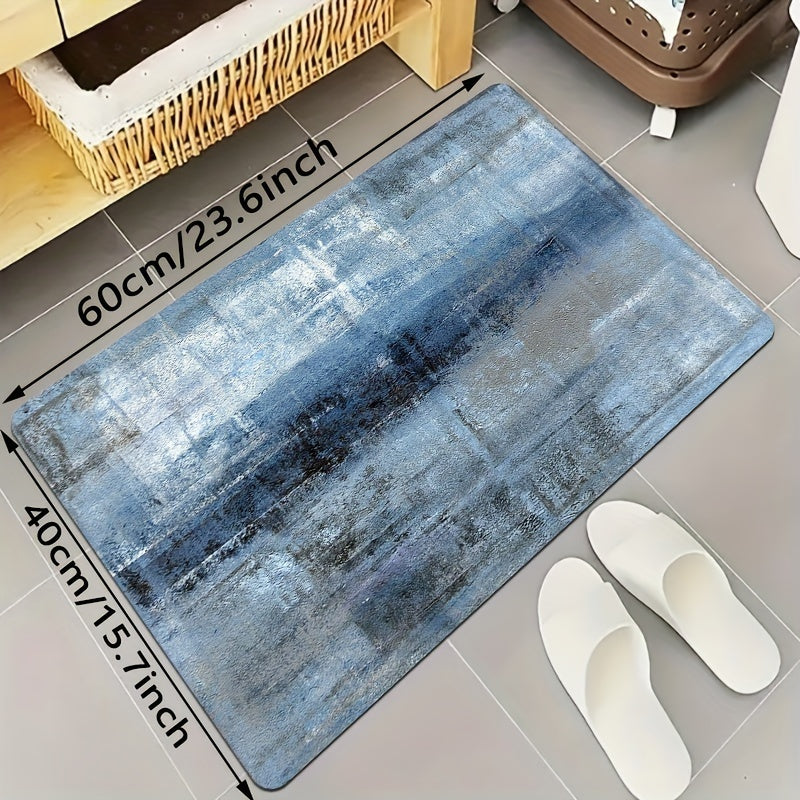 Denim Blue Tie-Dye Kitchen Mat - 100% Polyester, Hand Wash Only - Stylish and Durable Floor Mat for Modern Kitchens and Kitchen Rugs - 1 Piece