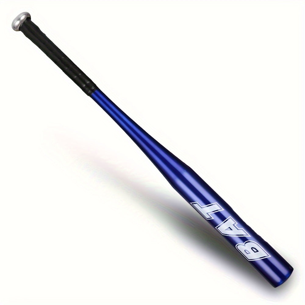 High-durability 50.8cm aluminum alloy baseball bat ideal for outdoor training and softball. Comes in silvery, blue, red, and black.