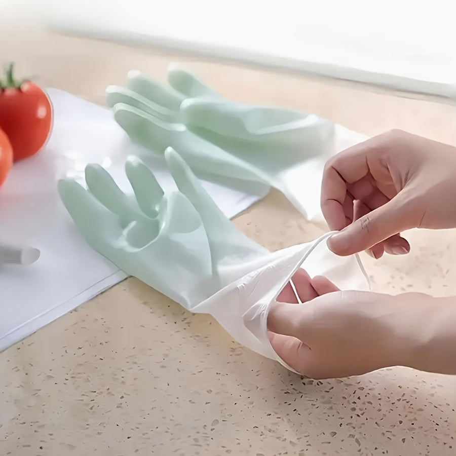 PVC Rubber Gloves - Set of 3 Pairs, Perfect for Waterproof Laundry Cleaning and Durable Household Dishwashing. Kitchen Home Use, Lead-Free, BPA-Free, Tear-Resistant, Flexible Hand Direction. Ideal for Living Room, Outdoor, Bathroom, Toilet, and Kitchen