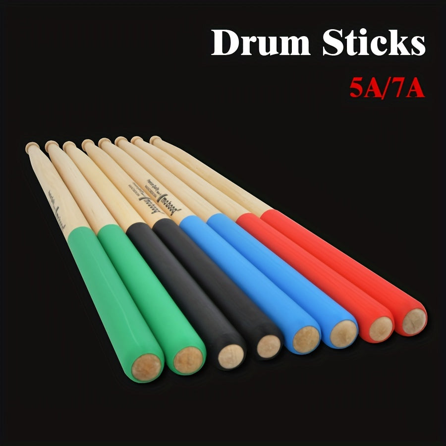 Amishop Premium Maple Drum Sticks with Anti-Slip Grip, Suitable for Electronic and Acoustic Drums, Great for Beginners