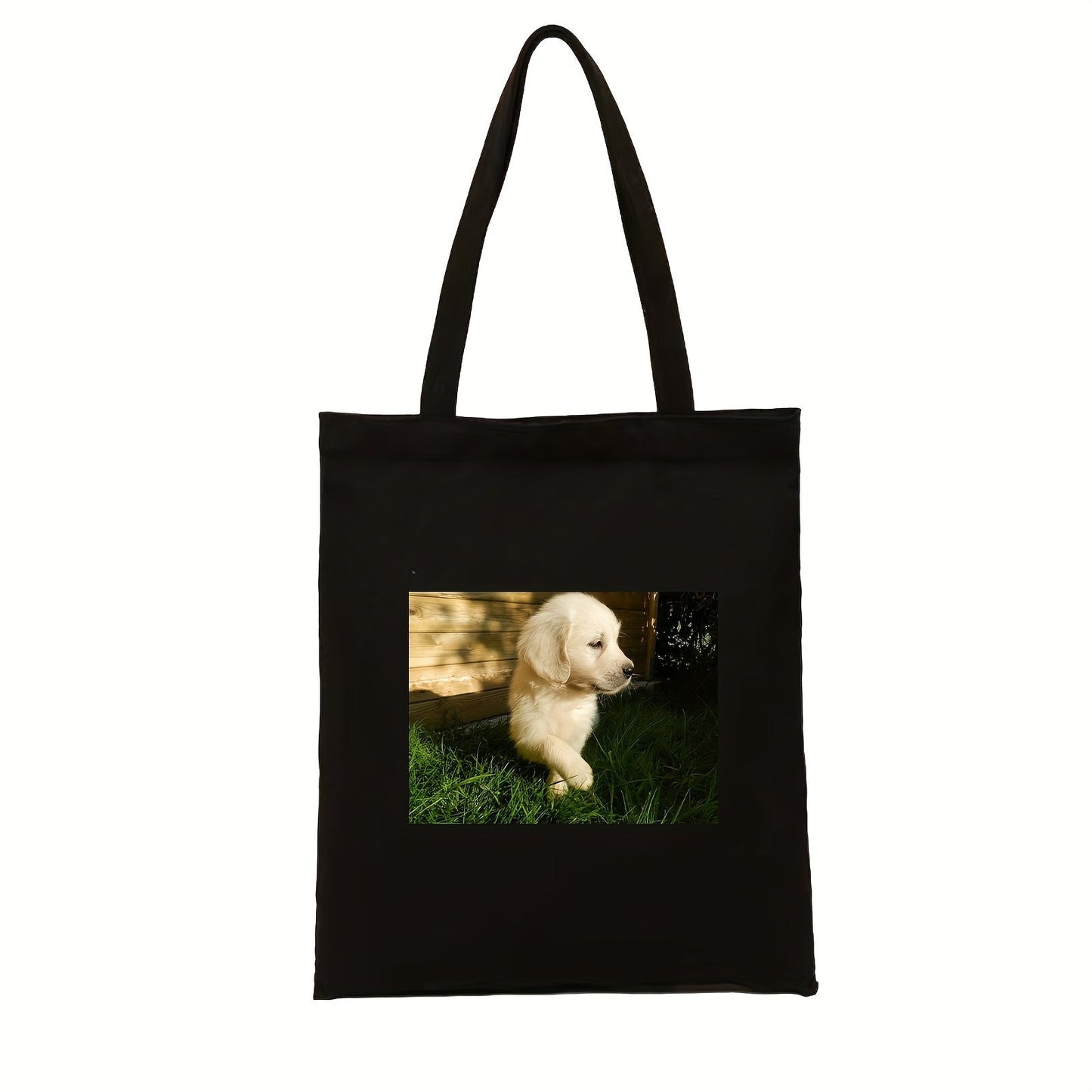 Customize your own puppy style hot print canvas bag with this pack of 2 bags. Simply send us the picture you want to use, and we will design and print it onto the canvas bag in a simple and fashionable style. Choose from 3 different colors for your bag