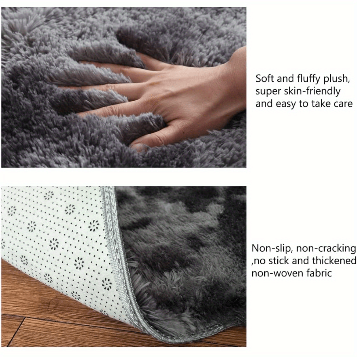 Solid fuzzy rug that is perfect for a Nordic-inspired home. This cozy carpet is ideal for placing in the living room or under a coffee table, as well as in the bedroom as a soft bedside blanket. Add a touch of warmth to any room with this plush floor