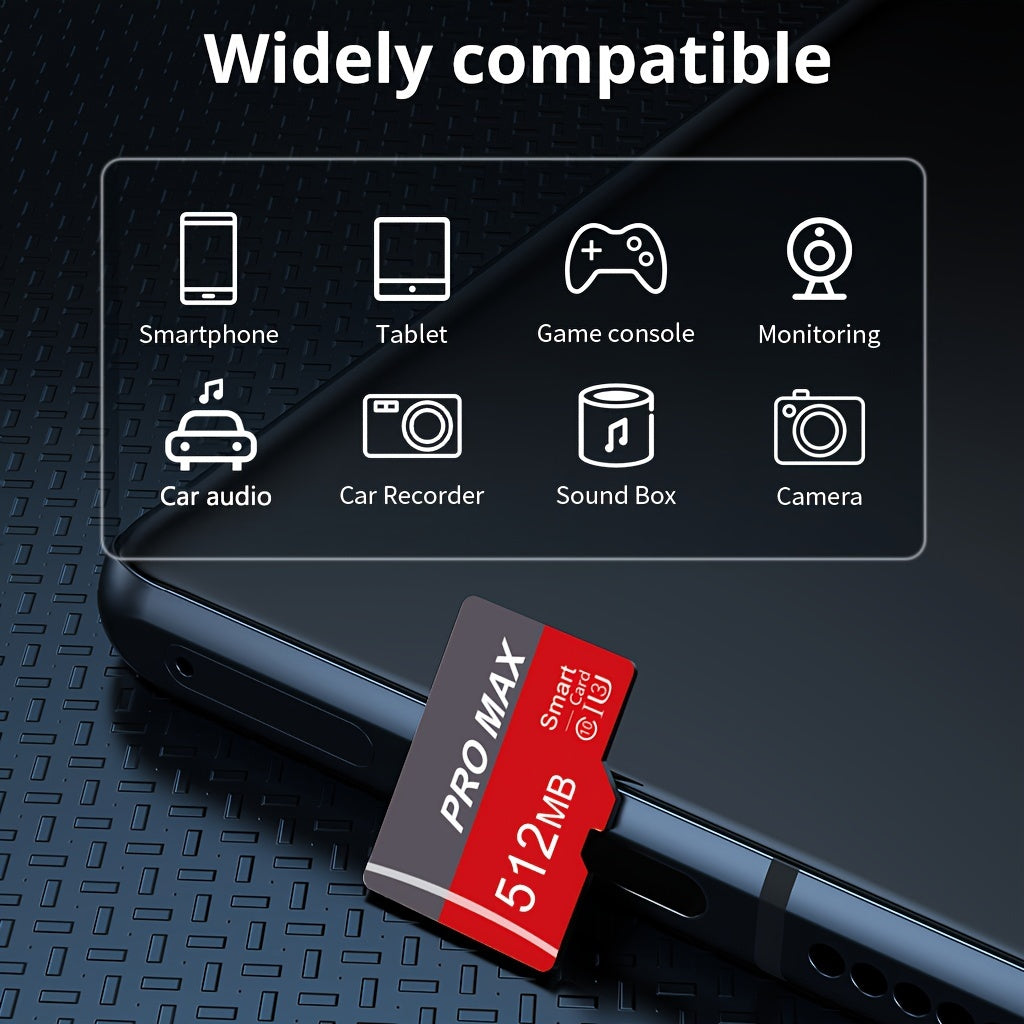 Small capacity memory cards available in 64MB, 128MB, 256MB, and 512MB. Ideal for various devices like tablets, cameras, phones, laptops, car audio systems, and game consoles for secure