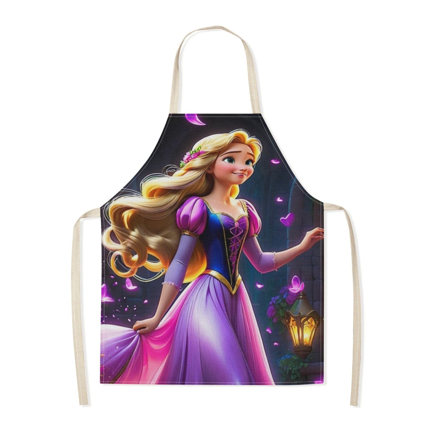 Durable and Elegant Polyester Disney Cinderella Cartoon Waterproof Apron - Ideal for Home Use, Hotels, Supermarkets, Restaurants, Fruit Shops, and Milk Tea Stands