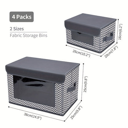 4 collapsible storage bins for closets.