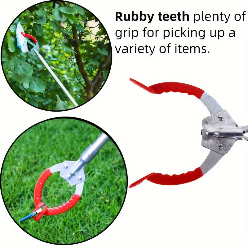 Lightweight trash picker tool with an EasyGrip design for elderly individuals. Made with a combination of metal and plastic materials for efficient litter collection. Helps to easily pick up trash and keep your surroundings clean.