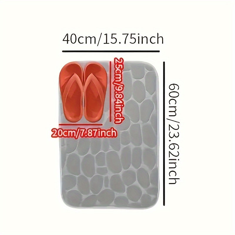 Непоскользящий впитывающий коврик для ванной: с теплым каменным узором для декора комнаты и максимальной безопасности. Этот мягкий ковер - незаменимый элемент ванной. Становится идеальным подарком на праздник, Рождество или Новый год.