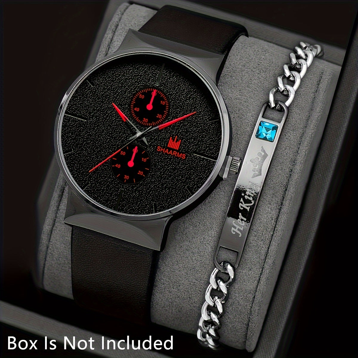 2-piece set of modern quartz watch and bracelet, perfect for stylish gifts.