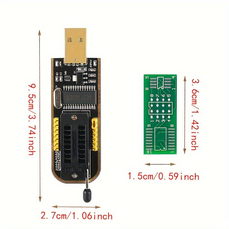 CH341A USB Programmer with SOP8 SOIC8 Test Clip for BIOS chips in 24/25 series.