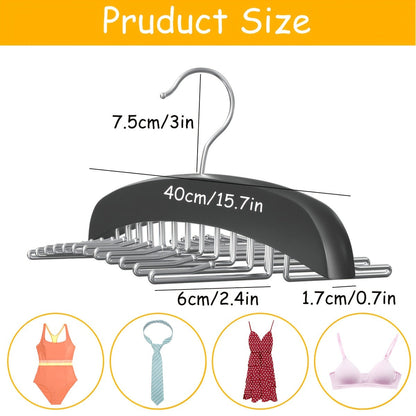 Tank Top Hangers with Bra Ties Organizer, 24 Storage Hooks for Closet, Non-Slip Hanging Tie Holder for Neckties, Belts, Scarves, and Tank Tops Accessories, Closet Organization and Storage Solution