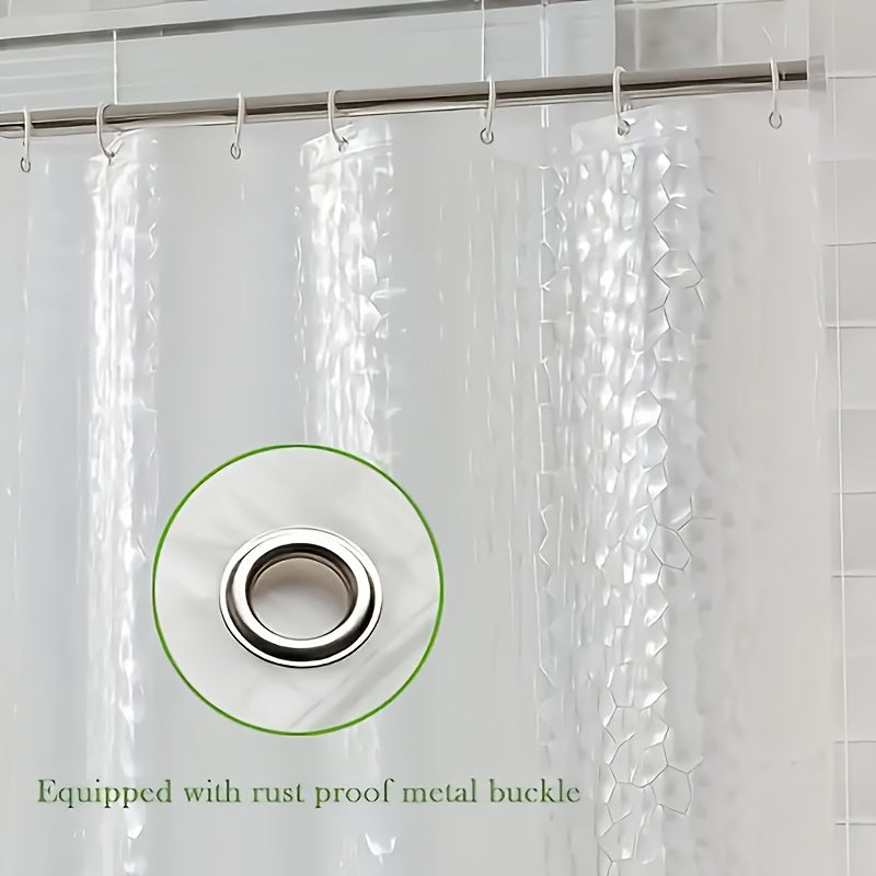 3D Water Cube Shower Curtain - Chic, Semi-Transparent, Stainless Steel Grommets, Waterproof, Easy to Clean & Hang - Bathroom Decor