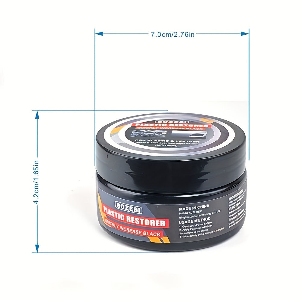 100g Car Interior Renovation Wax: All-in-one care for leather and plastic surfaces, including dashboard, seats, central control maintenance. Provides anti-aging protection and prevents