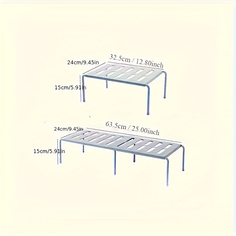 Telescopic shoe rack made of durable plastic, designed to save space and efficiently store slippers and shoes. Ideal for use in the kitchen, living room, or dorm room. No assembly required, making it the perfect shoe storage organizer.