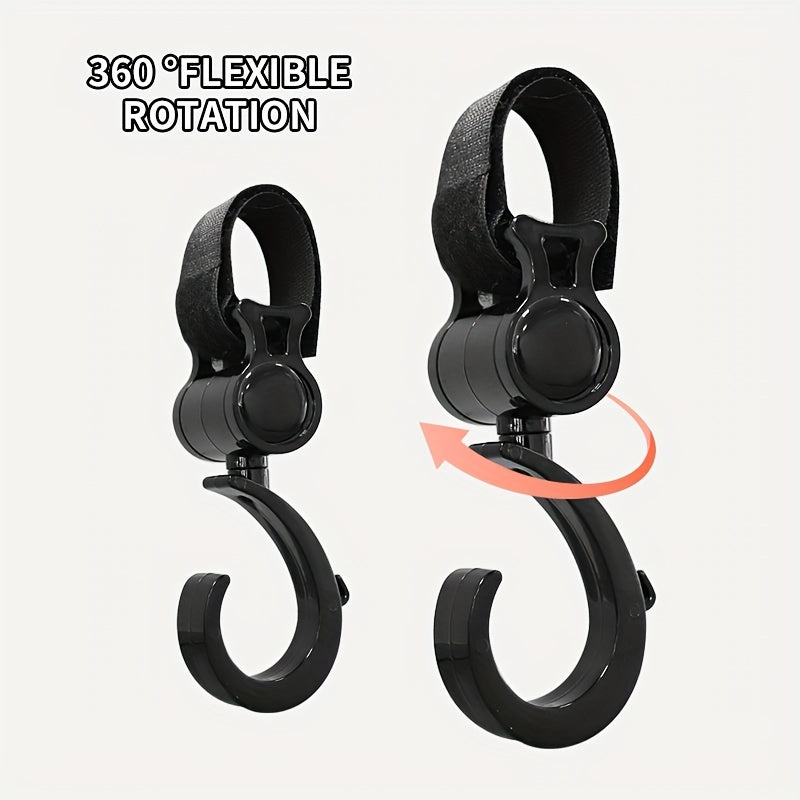 Revolve 360° Stroller Hooks for Diaper & Shopping Bags - Compact, Efficient Design - Ideal Present for Halloween & Christmas