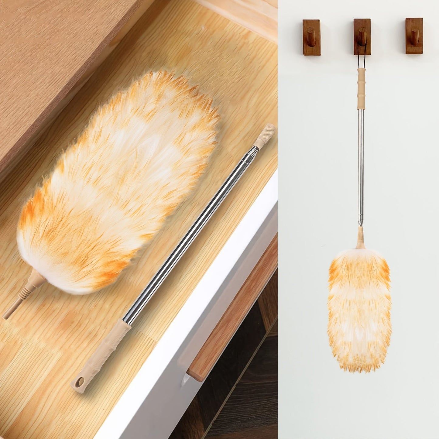 Upgrade your cleaning routine with our extendable 100-inch premium wool dusting brush. Soft, flexible, and detachable, this brush is designed for efficient cleaning in narrow spaces. Perfect for home, office, and outdoor use, it's the ideal choice for