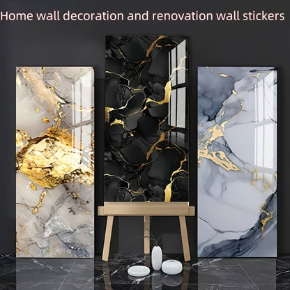 10/22pcs 3D Imitation Marble Ceramic Tile Wall Stickers with strong adhesive for easy installation in home decoration