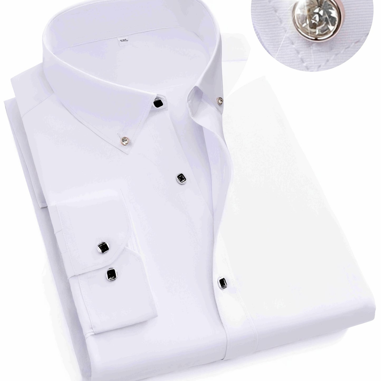 Men's elegant cotton blend shirt with 40% cotton and 60% polyester, regular fit, solid color, breathable fabric with slight stretch, woven, button closure, lapel collar, short sleeve for