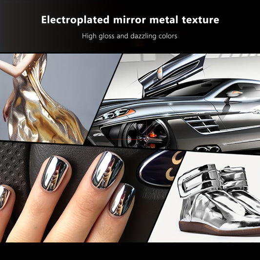 Fast-drying, metallic shine mirror nail polish for women- Long-lasting, hypoallergenic formula.