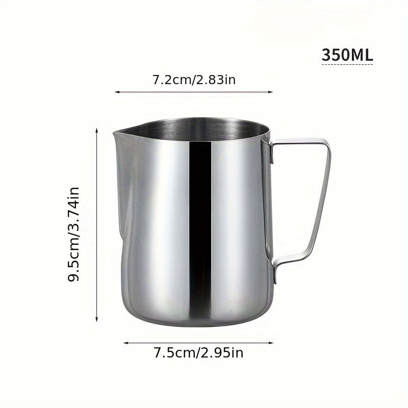 1pc 600ml Handheld Stainless Steel Manual Milk Frother Pitcher - Perfect for Latte, Cappuccino, and Espresso - Ideal for Home, Restaurant, Hotel, Coffee Shop, or Office Use