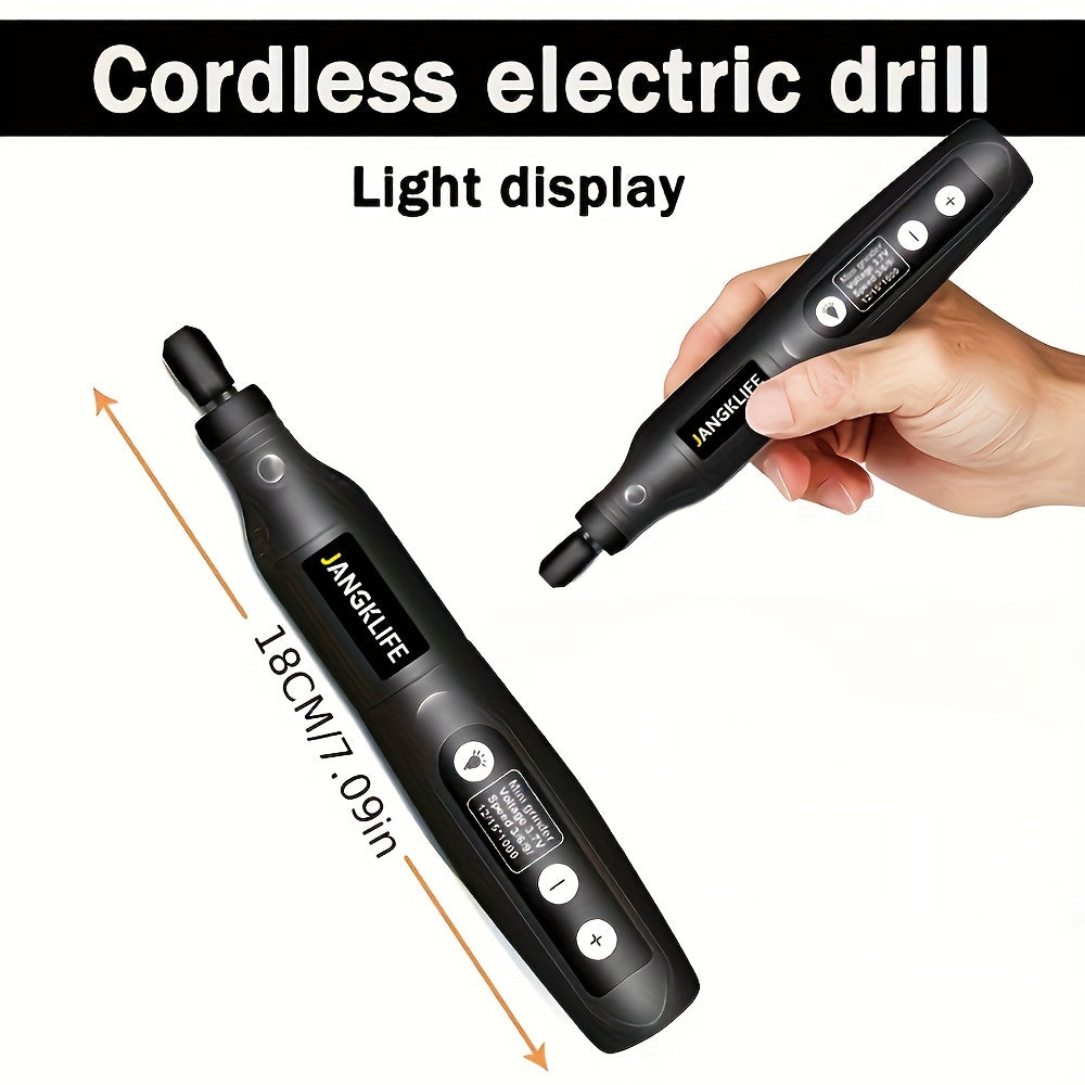 115pcs Cordless Rotary Tool, Rechargeable Engraving Pen with Battery, Electric Adjustable Speed Carving Pen, Portable Wood Engraving Tool for Sanding, Polishing, Etching