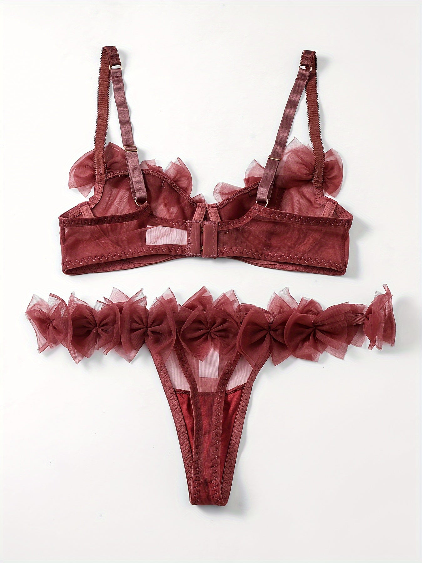 Mesh Bow Lingerie Set with Two Pieces