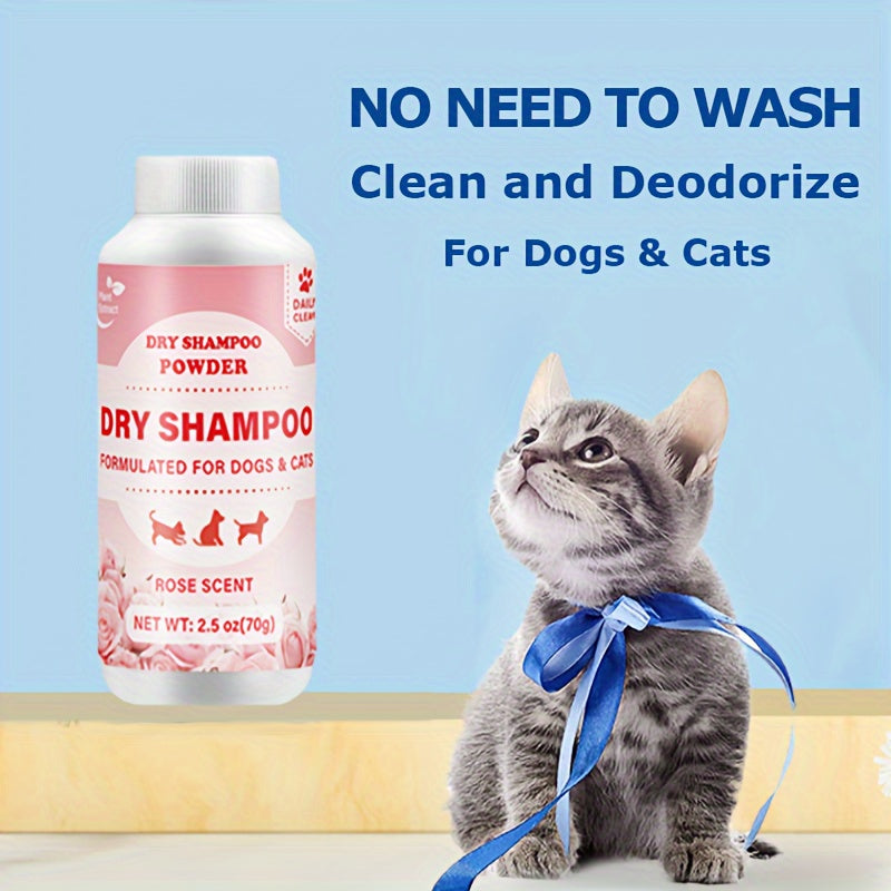 Non-Electric PET Dry Shampoo Powder in PE Bottle for Cats