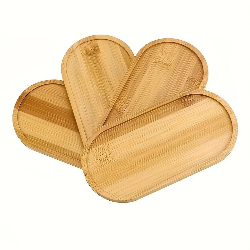 Bamboo serving tray for kitchen or bathroom use, ideal for teacups, cosmetics, and home decor.