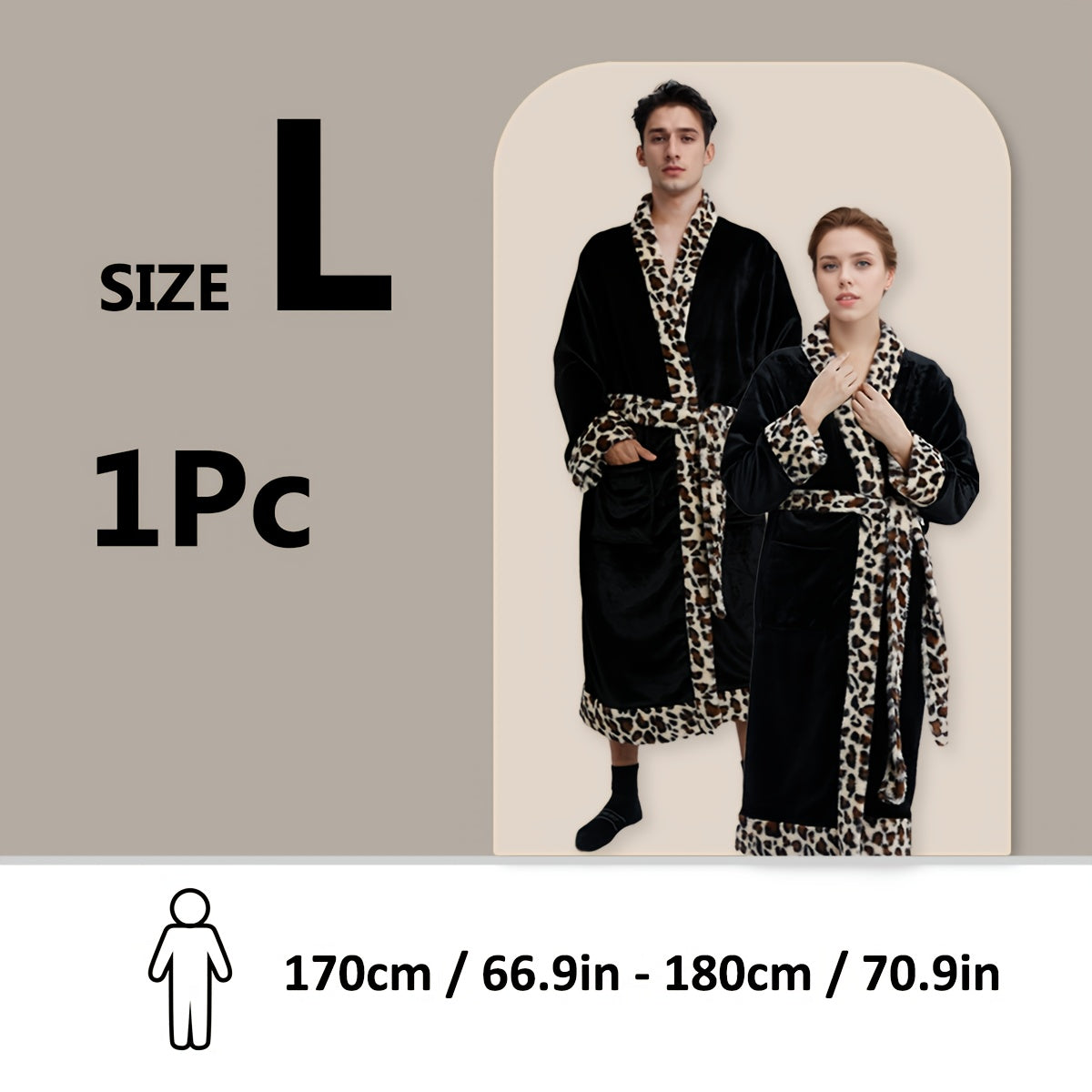 Soft unisex bathrobe with animal print trim, polyester & polyamide blend, machine washable, character themed.