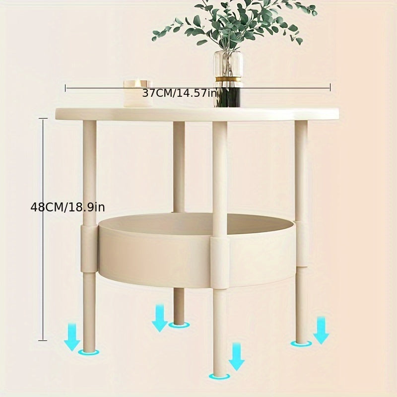 Sleek White Bedside Table - Space-Efficient Design with Legs for Easy Movement - Perfect for Bedroom & Living Room