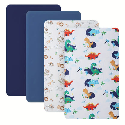 Soft and breathable fitted sheet set for youngsters featuring squirrel and crocodile prints. Made from 100% polyester and machine washable. Ideal for boys' bedroom decor, measuring 132.08x71.12x20.32 cm.