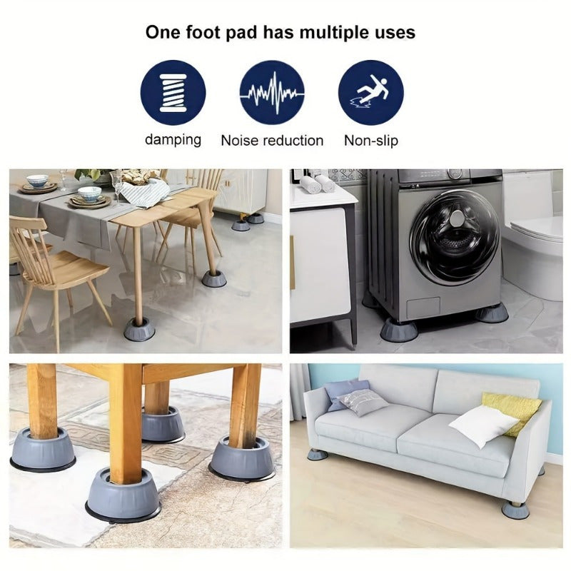 Washing Machine Stand Set with Vibration Control - Features Anti-Slip Rubber Feet Pads for Reduced Noise and Increased Stability - Ideal for Refrigerators and Commercial Appliances for Quiet Operation