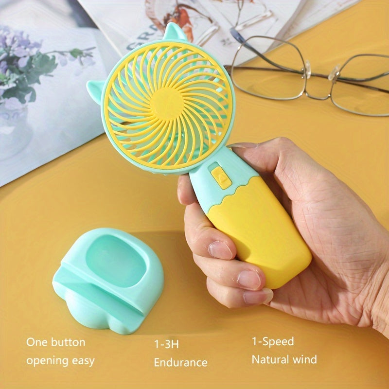 Portable Mini Fan - Rechargeable via USB, Convenient Handheld and Wearable Design for Both Men and Women - Perfect for Office, Outdoor Activities, Traveling, and Camping