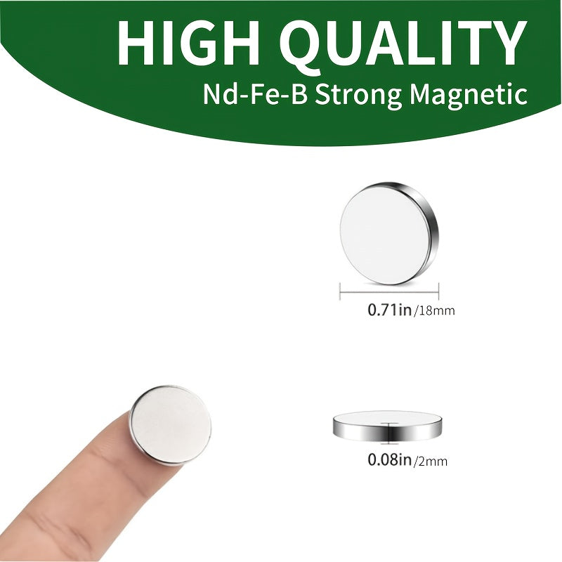 40 Neodymium Magnets, Metal Construction, Powerful Round Disc Magnets, Ideal for a Range of Office Uses.