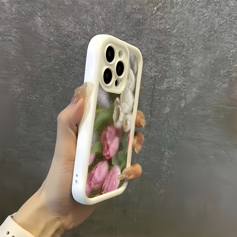 Rose pattern TPU phone case for wide iPhone series - sleek, protective, and aesthetically appealing.