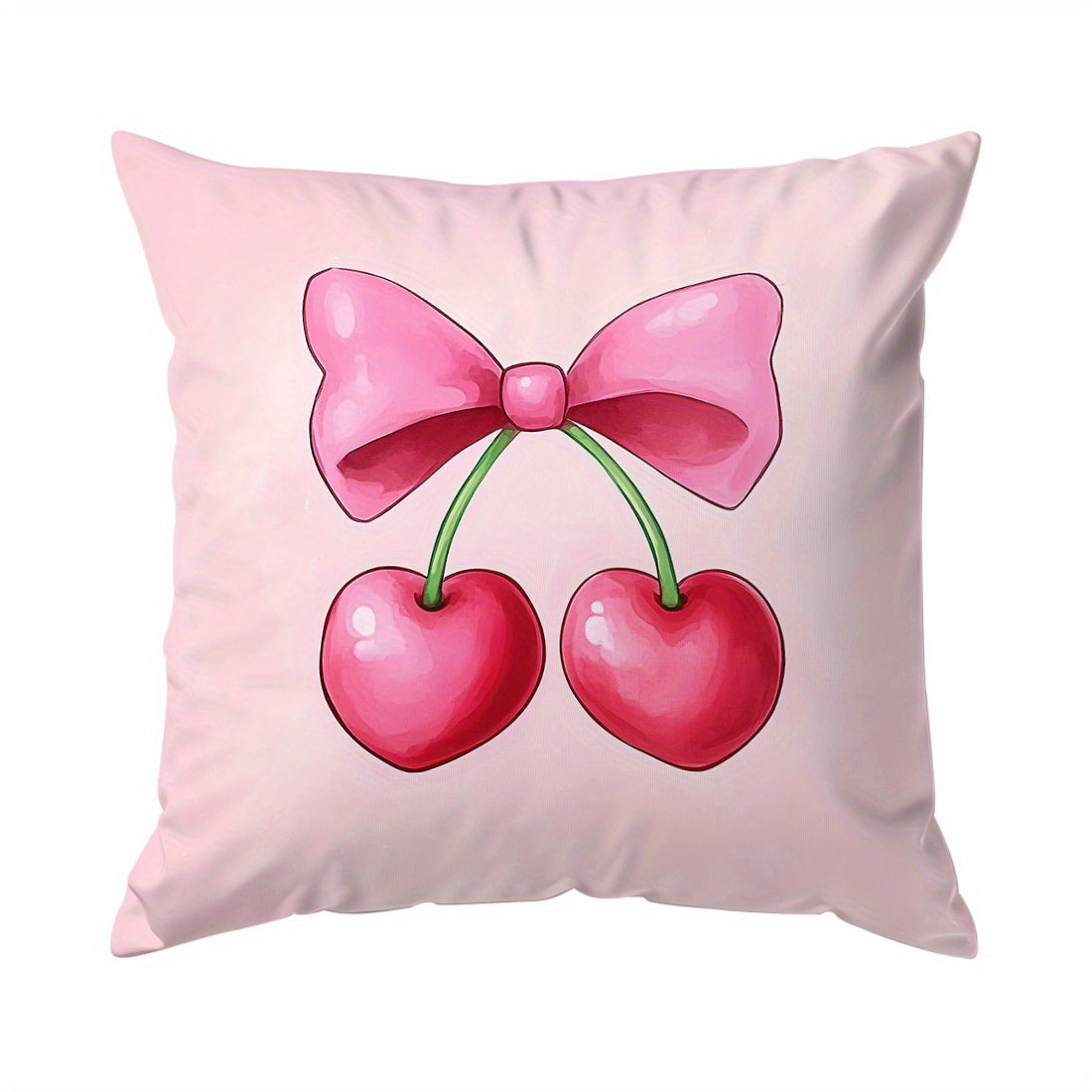 4 pink bow pillow covers for sofa, 45*45cm, single-sided print, peach skin material