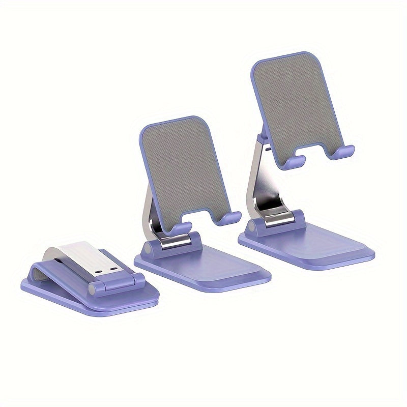 Foldable Metal Phone Stand with 360° Rotation, Suitable for Mobile Phones and Tablets - Great for Live Streaming, TV Watching, and Online Classes