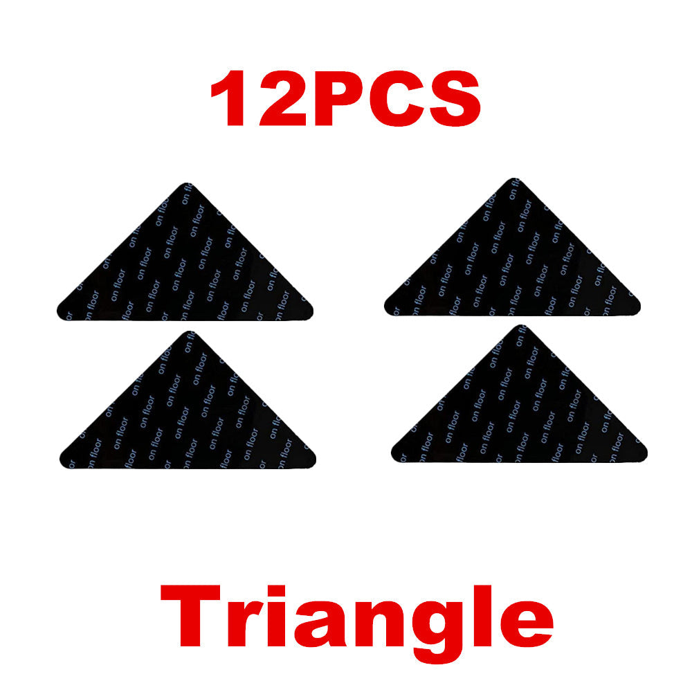 Наклейки для ковров с противоскользящим покрытием — доступны в наборах по 4, 12, 20 или 30 штук — идеально подходят для гостиных, столовых и ванных комнат — обеспечивают сцепление с плиткой и деревянным полом, предотвращая скольжение.