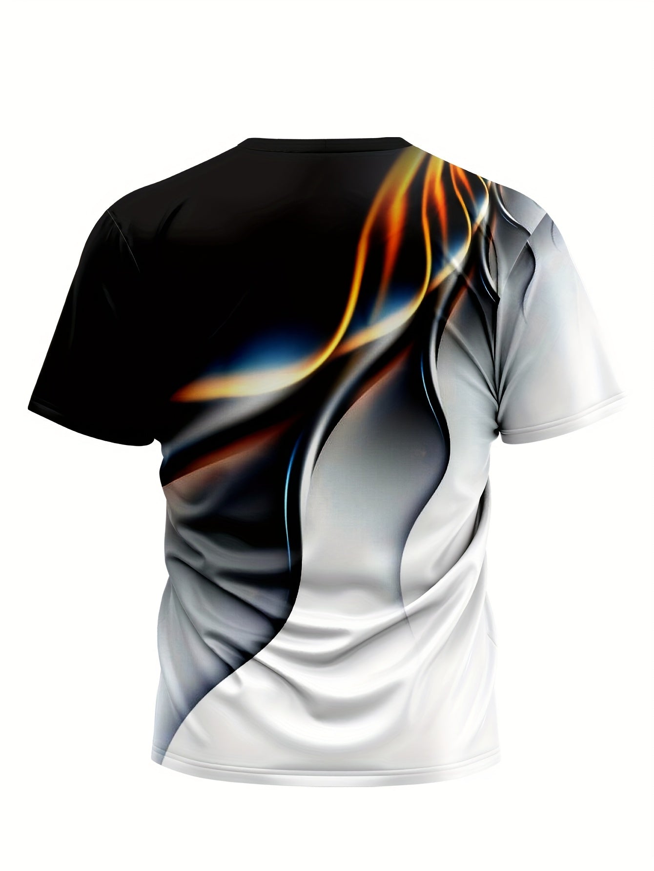 Men's stylish and comfortable print T-shirt made of 100% polyester knit fabric with a slight stretch and regular fit.