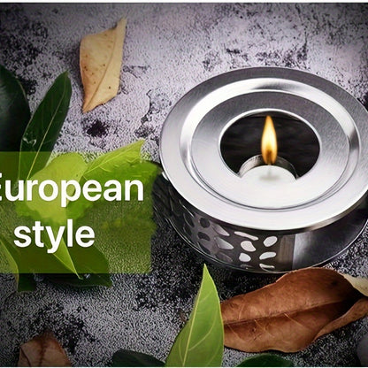 Tea Warmer in Stainless Steel - Candle-Powered for Kitchen & Dining Room, No Electricity Required