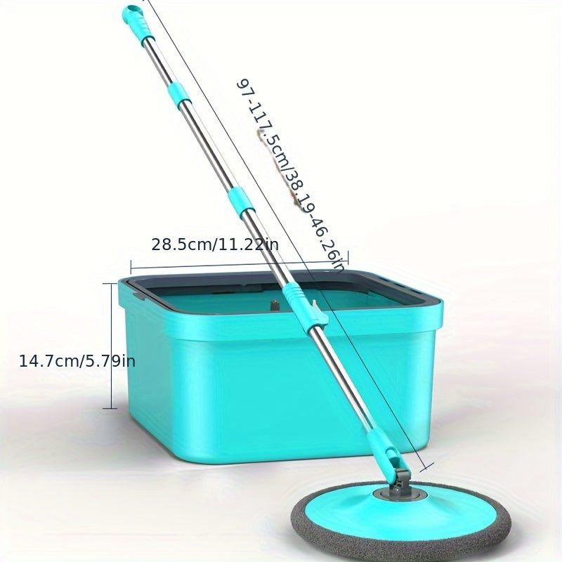 Hands-free wash mop and bucket set for sewage separation. This set includes 2/4/6 mop cloths and a household rotating floor mop. Perfect for lazy cleaning, dust removal, dry and wet use in the home, kitchen, and bathroom. An essential cleaning tool for