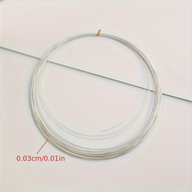 1 meter of 39.37 inch 925 Silver 0.3mm Silver Wire for creating DIY bracelets and necklaces.