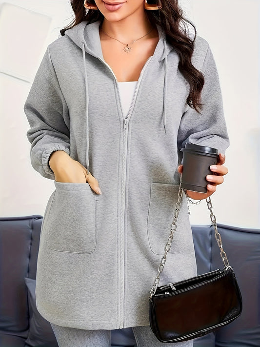 Women's Plus Size Full Zip Hoodie for Fall & Winter